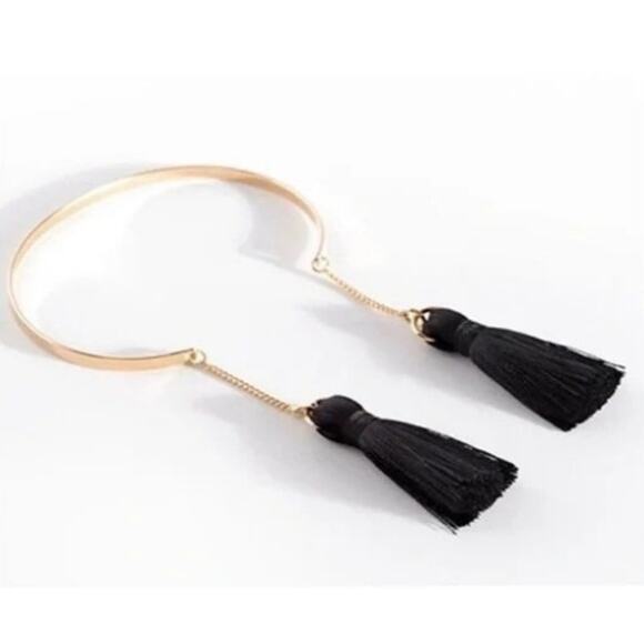 Anthropologie Shiraleah Black Tassel Tallulah Bracelet New w/ Box - Picture 1 of 3